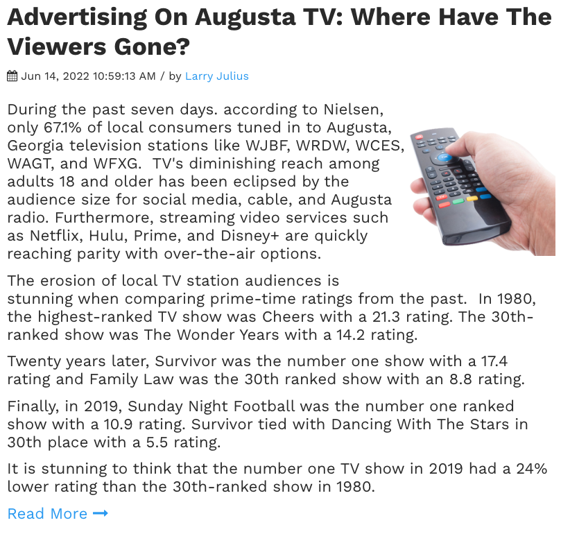 Television Advertising In Augusta EOY 2022