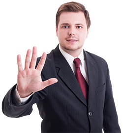 250px business man with five fingers